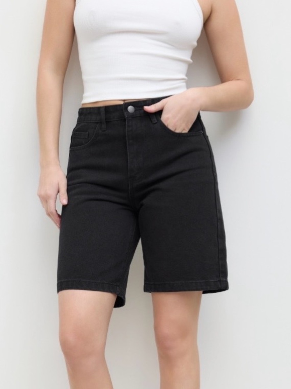 NWT CIDER Denim Jorts Bermuda Shorts Black Size Medium